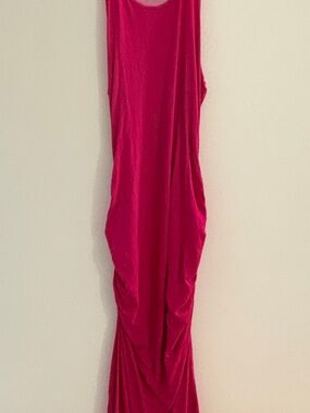 Women’s Hot Pink Sleeveless Ruched Dress
